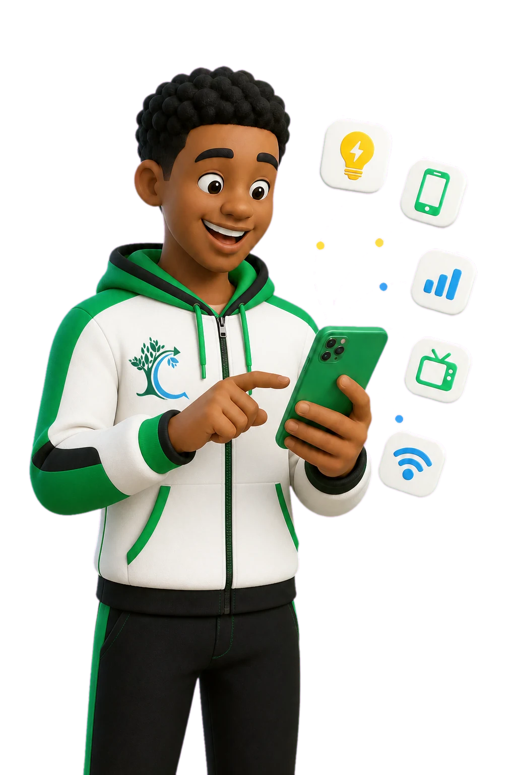 3D human paying bills with MyBundlePay