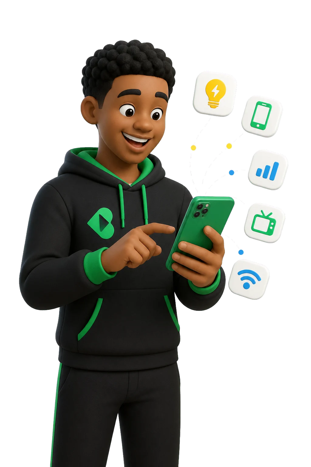 3D human paying bills with MyBundlePay
